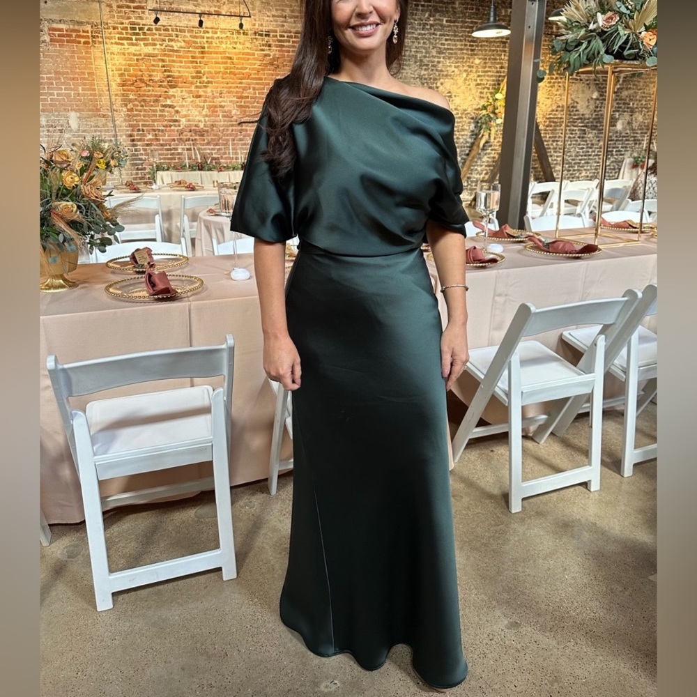 Amsale Pryce Off-the-Shoulder Column Dress